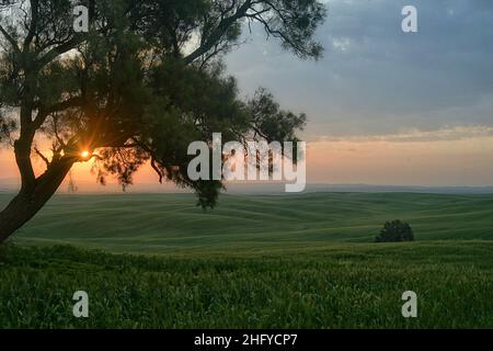 Sonnenuntergang in Israel Blick auf das Heilige Land Stockfoto