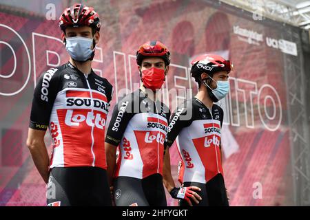 Marco Alpozzi/LaPresse 23. Mai 2021 Grado, Italien Sport Cycling Giro d'Italia 2021 - Ausgabe 104th - Etappe 15 - von Grado nach Gorizia im Bild: LOTTO SOUDAL Team Stockfoto