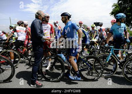 Marco Alpozzi/LaPresse 23. Mai 2021 Italien Sport Cycling Giro d'Italia 2021 - Ausgabe 104th - Etappe 15 - von Grado nach Gorizia im Bild: Unterbrechung des Rennens Stockfoto