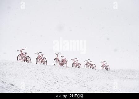 Marco Alpozzi/LaPresse 24. Mai 2021 Italien Sport Radfahren Giro d'Italia 2021 - Ausgabe 104th - Etappe 16 - von Sacile nach Cortina D'Ampezzo im Bild: Passo Giau Stockfoto