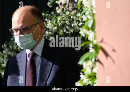 Mauro Scrobogna /LaPresse 28. Mai 2021  Rom, Italien Politics Limes - Volumenpräsentation "das Dreieck ja: Rom Paris Berlin, wo wir alles spielen" auf dem Foto: PD-Sekretär Enrico Letta Stockfoto