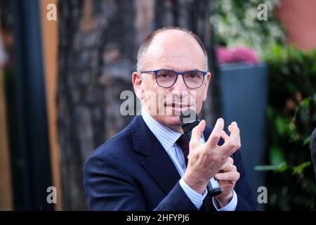 Mauro Scrobogna /LaPresse 28. Mai 2021  Rom, Italien Politics Limes - Volumenpräsentation "das Dreieck ja: Rom Paris Berlin, wo wir alles spielen" auf dem Foto: PD-Sekretär Enrico Letta Stockfoto
