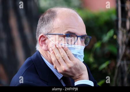 Mauro Scrobogna /LaPresse 28. Mai 2021  Rom, Italien Politics Limes - Volumenpräsentation "das Dreieck ja: Rom Paris Berlin, wo wir alles spielen" auf dem Foto: PD-Sekretär Enrico Letta Stockfoto