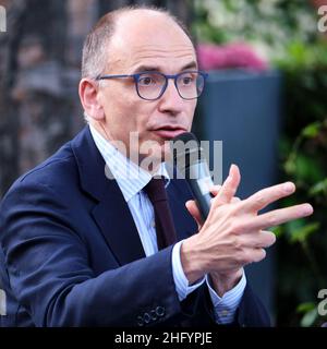 Mauro Scrobogna /LaPresse 28. Mai 2021  Rom, Italien Politics Limes - Volumenpräsentation "das Dreieck ja: Rom Paris Berlin, wo wir alles spielen" auf dem Foto: PD-Sekretär Enrico Letta Stockfoto
