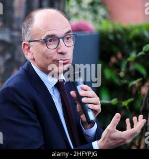 Mauro Scrobogna /LaPresse 28. Mai 2021  Rom, Italien Politics Limes - Volumenpräsentation "das Dreieck ja: Rom Paris Berlin, wo wir alles spielen" auf dem Foto: PD-Sekretär Enrico Letta Stockfoto