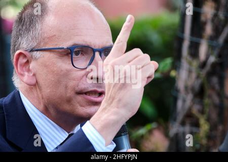 Mauro Scrobogna /LaPresse 28. Mai 2021  Rom, Italien Politics Limes - Volumenpräsentation "das Dreieck ja: Rom Paris Berlin, wo wir alles spielen" auf dem Foto: PD-Sekretär Enrico Letta Stockfoto