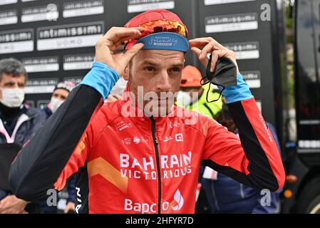 Marco Alpozzi/LaPresse 29. Mai 2021 Italien Sport Cycling Giro d'Italia 2021 - Ausgabe 104th - Etappe 20 - von Verbania nach Valle Spluga Alpe Motta im Bild: CARUSO Damiano (ITA) (BAHRAIN SIEGREICH) Stockfoto