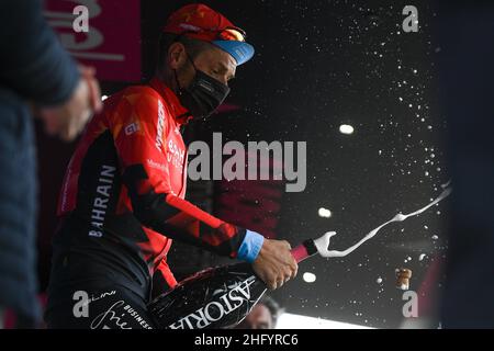 Marco Alpozzi/LaPresse 29. Mai 2021 Italien Sport Cycling Giro d'Italia 2021 - Ausgabe 104th - Etappe 20 - von Verbania nach Valle Spluga Alpe Motta im Bild: CARUSO Damiano (ITA) (BAHRAIN SIEGREICH) Stockfoto