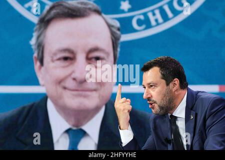 Mauro Scrobogna /LaPresse 08. Juni 2021&#xa0; Rom, Italien Politik RAI - 'Porta a Porta' auf dem Foto: Matteo Salvini Stockfoto