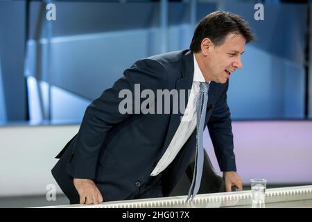 Roberto Monaldo / LaPresse 13-06-2021 Rom (Italien) Fernsehsendung "Mezz'ora in pi&#xf9;" im Bild Giuseppe Conte Stockfoto