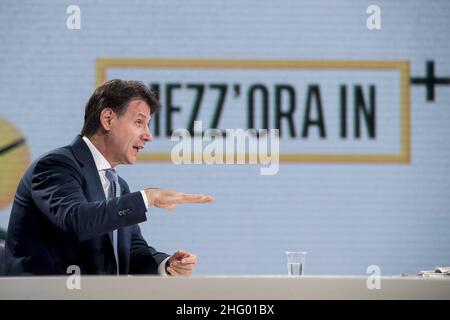 Roberto Monaldo / LaPresse 13-06-2021 Rom (Italien) Fernsehsendung "Mezz'ora in pi&#xf9;" im Bild Giuseppe Conte Stockfoto