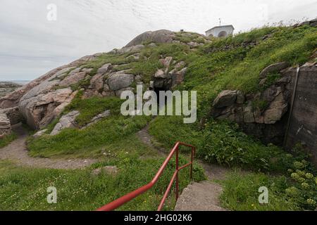 Lindesnes, Norwegen - Juni 30 2013: Überreste der bunker und Befestigungsanlagen des zweiten weltkriegs. Stockfoto