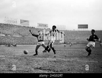 ***** Kollektion Juventus ***** © Silvio Durante / LAPRESSE 02-03-1952 Archivio Storico Juventus-Fiorentina 4-0 Nella foto: Gol di BONIPERTI Neg. 20848 Stockfoto