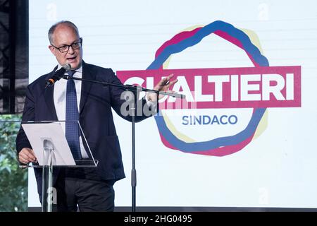 Roberto Monaldo / LaPresse 22-06-2021 Rom (Italien) Pressekonferenz des Kandidaten für den Bürgermeister von Rom Roberto Gualtieri im neuen Wahlausschuss im Bild Roberto Gualtieri Stockfoto