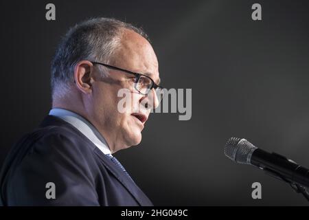 Roberto Monaldo / LaPresse 22-06-2021 Rom (Italien) Pressekonferenz des Kandidaten für den Bürgermeister von Rom Roberto Gualtieri im neuen Wahlausschuss im Bild Roberto Gualtieri Stockfoto