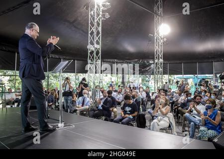 Roberto Monaldo / LaPresse 22-06-2021 Rom (Italien) Pressekonferenz des Kandidaten für den Bürgermeister von Rom Roberto Gualtieri im neuen Wahlausschuss im Bild Roberto Gualtieri Stockfoto