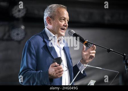 Roberto Monaldo / LaPresse 22-06-2021 Rom (Italien) Pressekonferenz des Kandidaten für den Bürgermeister von Rom Roberto Gualtieri im neuen Wahlausschuss im Bild Andrea Garibaldi Stockfoto