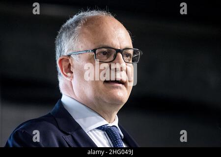 Roberto Monaldo / LaPresse 22-06-2021 Rom (Italien) Pressekonferenz des Kandidaten für den Bürgermeister von Rom Roberto Gualtieri im neuen Wahlausschuss im Bild Roberto Gualtieri Stockfoto