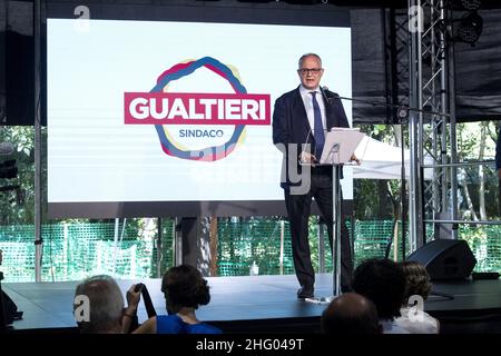 Roberto Monaldo / LaPresse 22-06-2021 Rom (Italien) Pressekonferenz des Kandidaten für den Bürgermeister von Rom Roberto Gualtieri im neuen Wahlausschuss im Bild Roberto Gualtieri Stockfoto