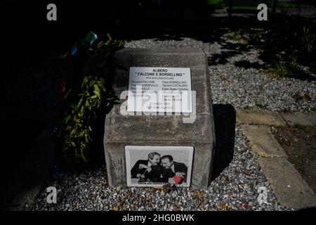 Claudio Furlan/LaPresse 19. Juli 2021 Mailand, Italien News Gedenkfeier zum Massaker von Via D'Amelio in den Gärten von Falcone Borsellino in Via Benedetto Marcello. Stockfoto