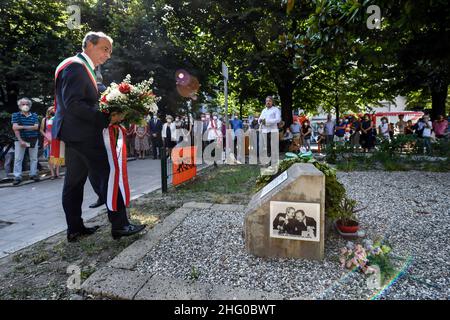 Claudio Furlan/LaPresse 19. Juli 2021 Mailand, Italien News Gedenkfeier zum Massaker von Via D'Amelio in den Gärten von Falcone Borsellino in Via Benedetto Marcello. Auf dem Foto: Giuseppe Sala Stockfoto