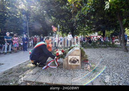 Claudio Furlan/LaPresse 19. Juli 2021 Mailand, Italien News Gedenkfeier zum Massaker von Via D'Amelio in den Gärten von Falcone Borsellino in Via Benedetto Marcello. Auf dem Foto: Giuseppe Sala Stockfoto