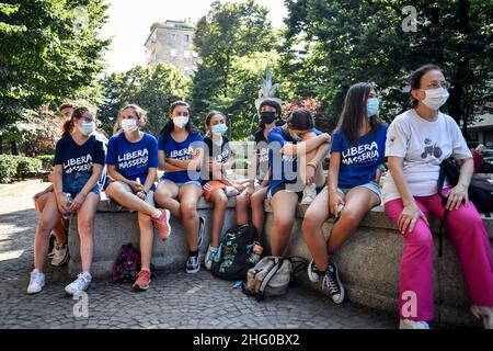 Claudio Furlan/LaPresse 19. Juli 2021 Mailand, Italien News Gedenkfeier zum Massaker von Via D'Amelio in den Gärten von Falcone Borsellino in Via Benedetto Marcello. Stockfoto