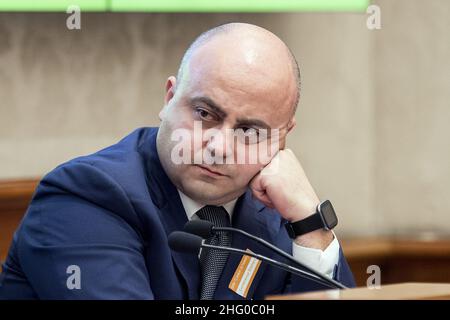 Roberto Monaldo / LaPresse 20-07-2021 Rom (Italien) Politik die 5-Sterne-Bewegung stellt das neue Wahlsystem für direkte Demokratie im Bild vor Giovanni Di Sotto (ceo SkyVote) Stockfoto