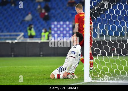 Rom, Italien. 16th Januar 2022. Nahitan Nandez von Cagliari Calcio während des 22th. Tages der Serie A Meisterschaft zwischen A.S. Roma und Cagliari Calcio am 16th. Januar 2022 im Stadio Olimpico in Rom, Italien. (Bild: © Domenico Cippitelli/Pacific Press via ZUMA Press Wire) Stockfoto