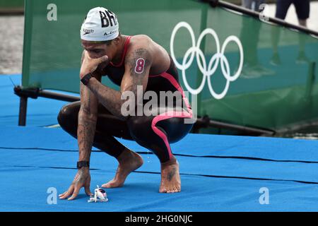 Gian Mattia D'Alberto / LaPresse 04. August 2021 Tokio Olympische Spiele Tokio 2020 Martahon Schwimmen 10 km im Bild: CUNHA Ana Marcela BH, Goldmedaille Stockfoto