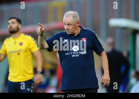 Roberto Settonce/LaPresse 07. August 2021 Novara, Italien Sportfußball Perugia vs Sudtirol - Italienischer Pokal 2021/2022 - Renato Curi Stadion im Bild: perugia-Trainer massimiliano alvini Stockfoto