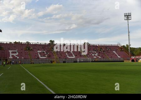 Roberto Settonce/LaPresse 07. August 2021 Novara, Italien Sportfußball Perugia vs Sudtirol - Italienischer Pokal 2021/2022 - Renato Curi Stadion im Bild: perugia curva nord Stockfoto