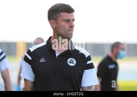 Antonio Ros/LaPresse 13. August 2021. Lignano Sabbiadoro (UD) Italien - Guido Teghil Stadion Sportfußball Pordenone vs Spezia - Italienischer Pokal 2021/2022 im Bild: THIAGO MOTTA Stockfoto