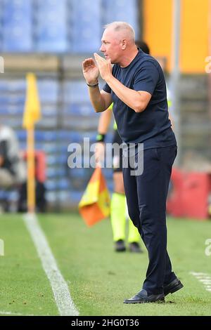 Foto Tano Pecoraro/LaPresse 13 Agosto 2021 Genova, Italia Sport calcio Genua vs Perugia - Coppa Italia 2021/2022 - Stadio Luigi Ferraris Nella foto: Alvini Foto Tano Pecoraro/LaPresse 13. August 2021 Genua, Italien Sportfußball Genua vs Perugia - Italienischer Pokal 2021/2022 - Stadion Luigi Ferraris im Bild: Alvini Stockfoto