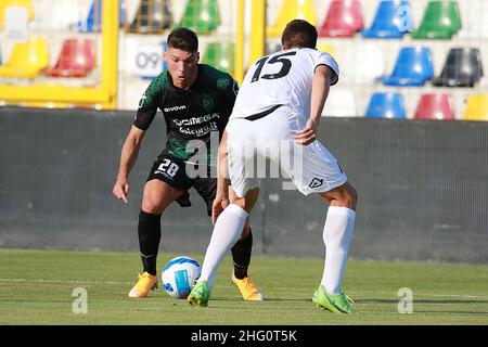 Antonio Ros/LaPresse 13. August 2021. Lignano Sabbiadoro (UD) Italien - Guido Teghil Stadion Sportfußball Pordenone vs Spezia - Italienischer Pokal 2021/2022 im Bild: NICOLO' CAMBIAGHI Stockfoto