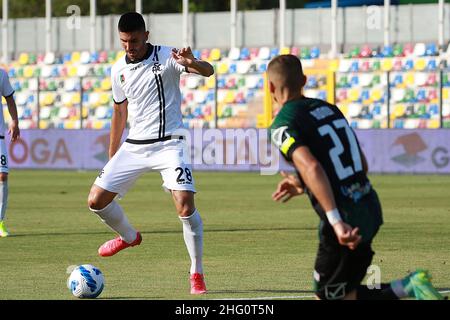 Antonio Ros/LaPresse 13. August 2021. Lignano Sabbiadoro (UD) Italien - Guido Teghil Stadion Sportfußball Pordenone vs Spezia - Italienischer Pokal 2021/2022 im Bild: MARTIN ERLIC Stockfoto