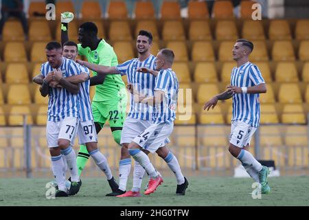 Alessandro Garofalo/LaPresse 14. August 2021 Benevento, Italien Fußballsport Benevento vs Spal - Italienischer Pokal 2021/2022 - Ciro Vigorito Stadion im Bild: Stockfoto