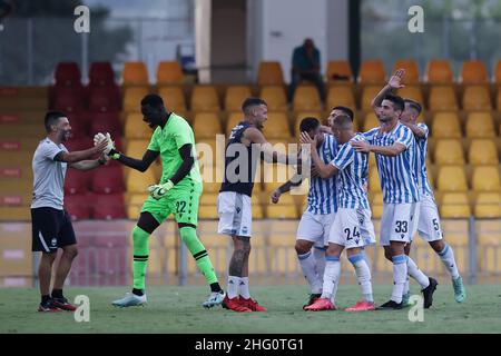 Alessandro Garofalo/LaPresse 14. August 2021 Benevento, Italien Fußballsport Benevento vs Spal - Italienischer Pokal 2021/2022 - Ciro Vigorito Stadion im Bild: Stockfoto