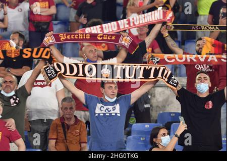 Fabrizio Corragetti / LaPresse August 14st, 2021 Rom, Italien Sport Fußball AS Roma vs Raja Club Athletic - Pre-Season Friendly 2021/2022 - Olimpico Stadion im Bild: Fans Stockfoto