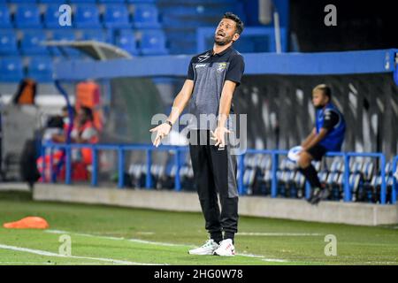 Paola Garbuio/LaPresse 15. August 2021 ferrara Italien Sport Soccer Trentaduesimi - Venezia vs Frosinone - Italienischer Fußball Coppa Italia Spiel 2021/2022 - Paolo Mazza. Im Bild: Fabio Grosso (Cheftrainer Frosinone) Gesten Stockfoto