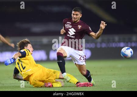 LaPresse - Fabio Ferrari 15. August 2021 Turin, Italien Sportfußball EXKLUSIV TURIN FC Turin FC vs Cremonese - Italien Tim Cup 2021/2022 -erste Runde- 'Olimpico Grande Torino' Stadion. Im Bild:Rauti Stockfoto