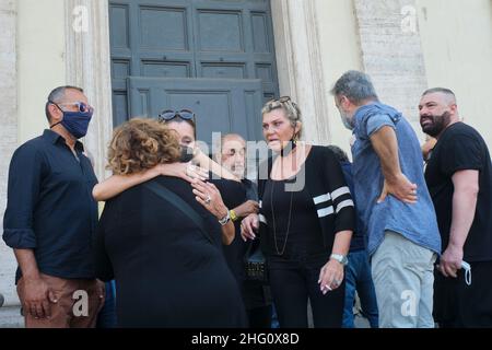 Mauro Scrobogna /LaPresse August 17, 2021&#xa0; Rom, Italien Nachrichten Beerdigung von Gianfranco D'Angelo auf dem Foto: Beerdigung des Schauspielers Gianfranco D&#X2019;Angelo in der Kirche der Künstler auf der Piazza del Popolo Stockfoto