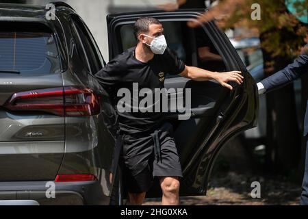 Claudio Furlan/LaPresse August 20, 2021 Mailand , Italien News Sport Soccer Neuerwerb von AC Milan Alessandro Florenzi an der Madonnina Klinik für medizinische Untersuchungen Stockfoto