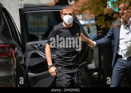 Claudio Furlan/LaPresse August 20, 2021 Mailand , Italien News Sport Soccer Neuerwerb von AC Milan Alessandro Florenzi an der Madonnina Klinik für medizinische Untersuchungen Stockfoto