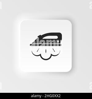 Bügelsymbol. Bügeln lineares Symbol Design von Cleaning Kollektion. Einfache Kontur Element neumorphischen Stil neumorphischen Stil Vektor-Symbol Illustration Stock Vektor