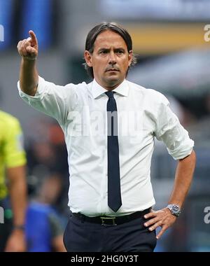 Spada/LaPresse 21. August 2021 - Mailand, Italien Sport, Soccer Inter vs Genua - Italienische Serie A Fußballmeisterschaft 2021/2022 - San Siro Stadion. Auf dem Foto: simone inzaghi Stockfoto