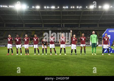 Marco Alpozzi/LaPresse 21. August 2021 Turin, Italien Sportfußball EXKLUSIV TURIN FC Torino vs Atalanta - Italienische Fußballmeisterschaft Liga A Tim 2021/2022 - Olimpico Grande Torino Stadion. Im Bild: Line Up Stockfoto