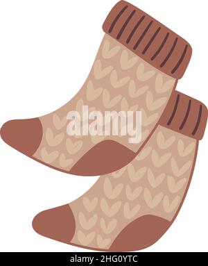 Stricksocken. Vektorgrafik in einem flachen Stil. Stock Vektor