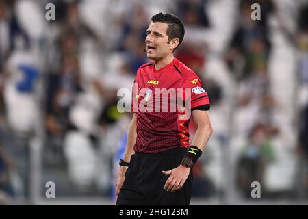 LaPresse - Fabio Ferrari 28. August 2021 Turin, Italien Sportfußball Juventus FC vs Empoli - Italienische Fußballmeisterschaft League A Tim 2021/2022 - Allianz Stadium. Im Bild:Gervasoni Schiedsrichter Stockfoto