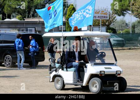 Foto Luigi Rega - LaPresse politica 10-09-2021 Cesenatico Uil Camp 2021 - Week end di formazione sindacale - Cesenatico Camping Village - Nella Foto: Stefano Bonaccini - Presidente della Regione Emilia-Romagna Foto Luigi Rega - LaPresse News 10-09-2021 Cesenatico Uil Camp 2021 im Bild:Stefano Bonaccini Stockfoto